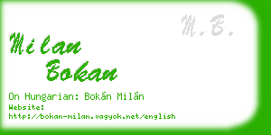 milan bokan business card